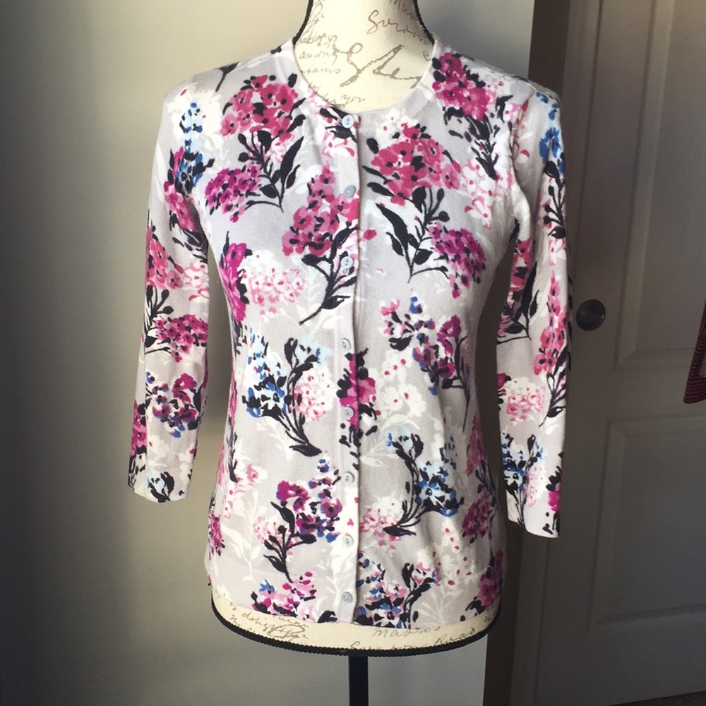 Ann Taylor Loft Floral Cardigan